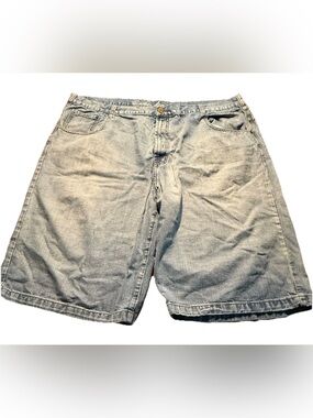 Faded Glory Men's Safari Denim Cargo Shorts Blue Vintage Light Wash Size 48
